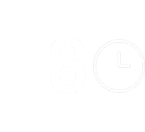 A white clock with the number 6 and time in it.